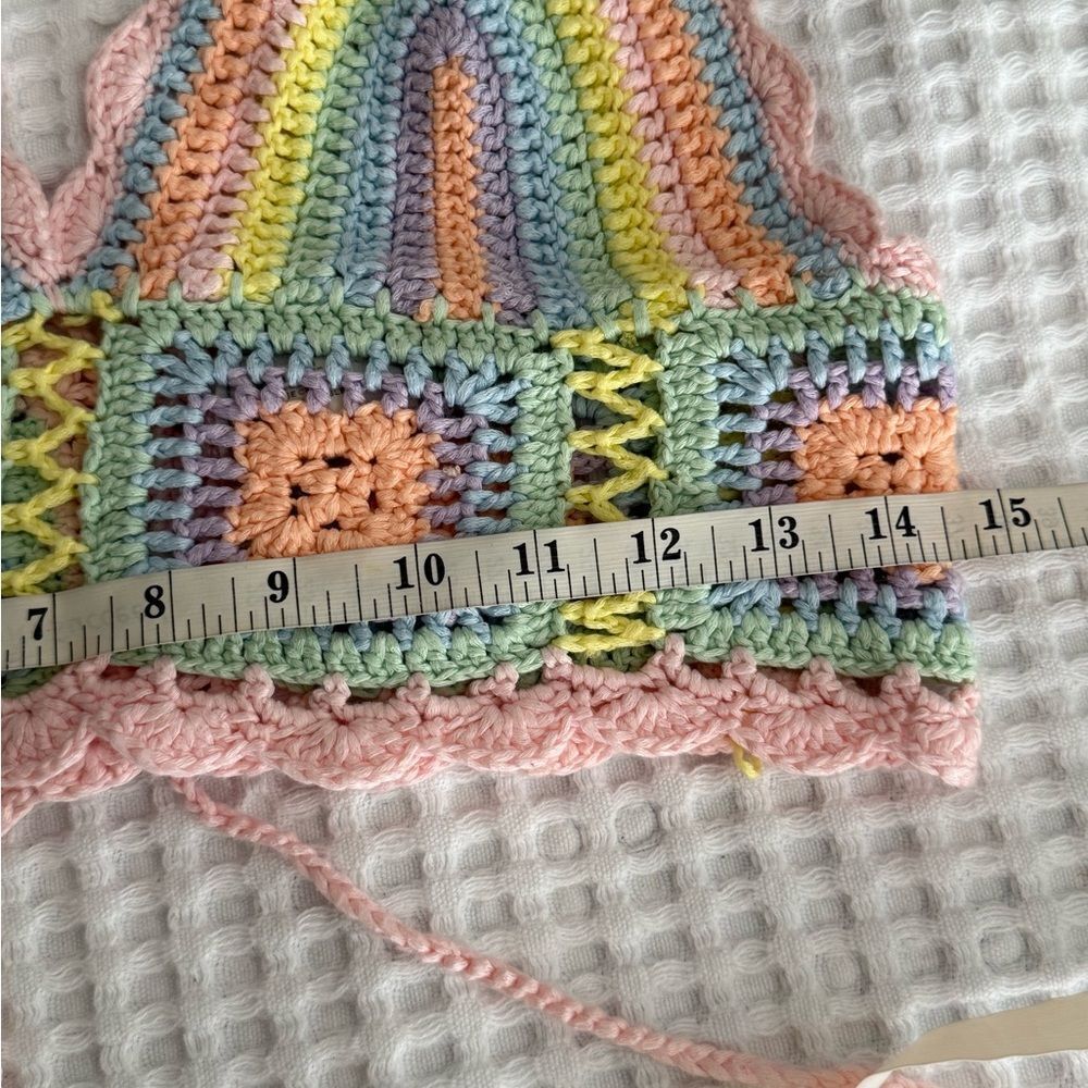 Multicolor Crochet Halter Top - Picture 2 of 6